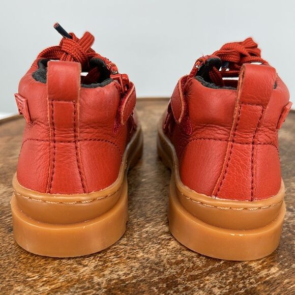 Camper Boots Baby 5.5 (22) Brutus Red Leather Ankle Lace Up Zipper Hiking - Picture 4 of 11